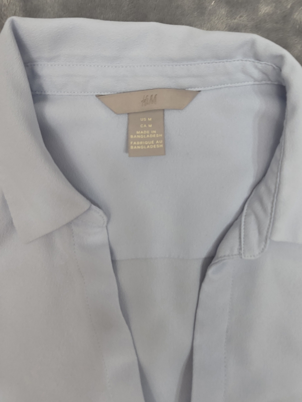 H&M Men's Pale Blue Casual Button-Down Shirt